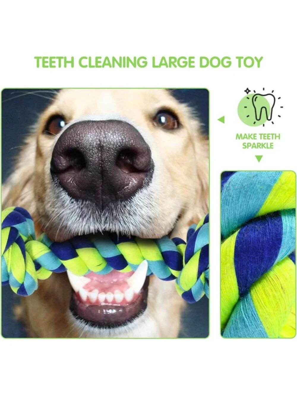 Large Tough Chew Toys for Aggressive Chewers | 9 Pack Heavy Duty Rope & Tug Toys